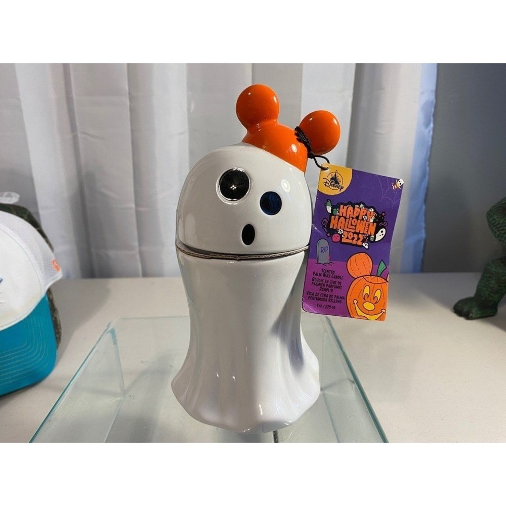 Disney Parks Halloween 2022 Mickey Mouse Ghost Scented Ceramic Candle 9oz NWT